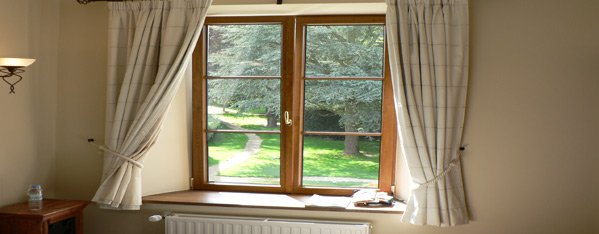 Casement Window with Curtain Window Treatment